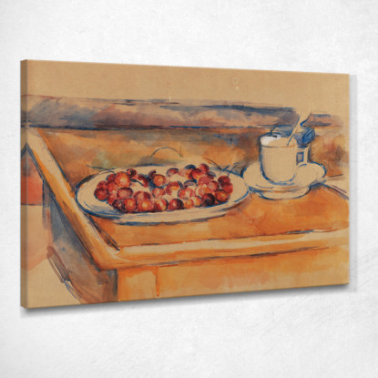 Tazza E Piatto Di Ciliege Paul Cézanne pcz104 quadro stampato su tela
