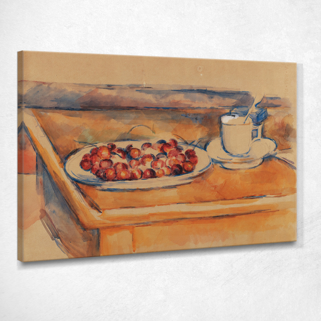 Tazza E Piatto Di Ciliege Paul Cézanne pcz104 quadro stampato su tela