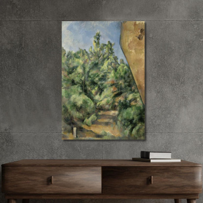 La Roccia Rossa Paul Cézanne pcz125 quadro stampato su tela