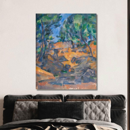 Alberi E Rocce Vicino Allo Château Noir Paul Cézanne pcz131 quadro stampato su tela