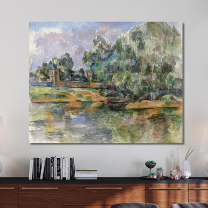Rive Della Senna A Médan Paul Cézanne pcz145 quadro stampato su tela