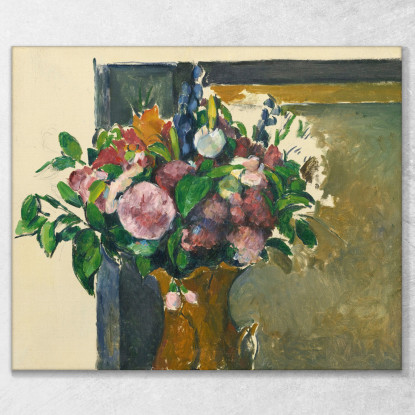 Fiori In Un Vaso Rosso Paul Cézanne pcz155 quadro stampato su tela