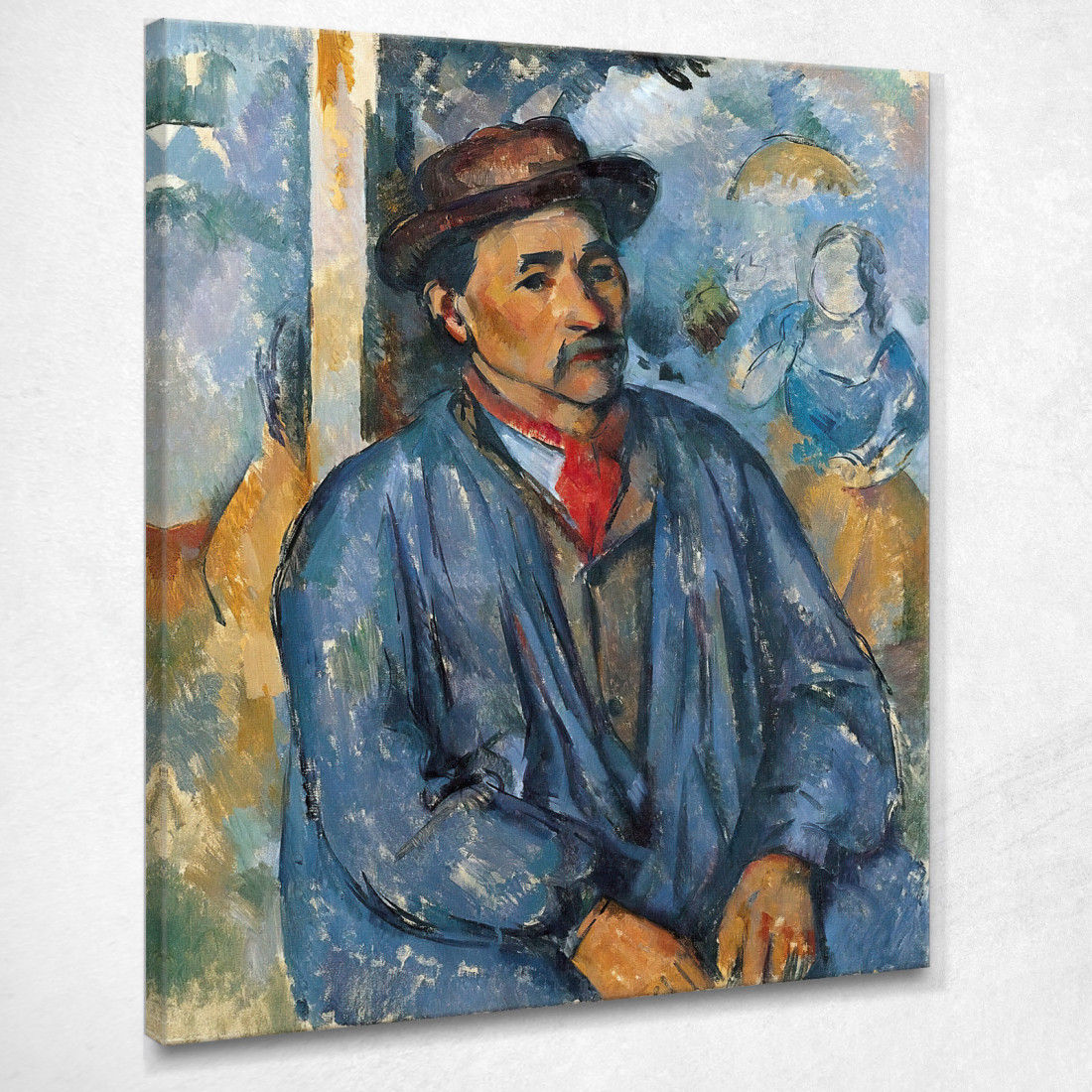 L'Uomo Col Grembiule Blu Paul Cézanne pcz180 quadro stampato su tela