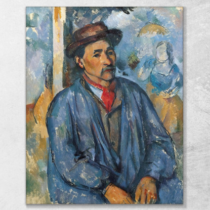 L'Uomo Col Grembiule Blu Paul Cézanne pcz180 quadro stampato su tela