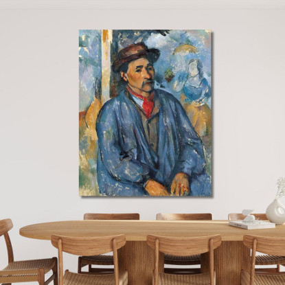 L'Uomo Col Grembiule Blu Paul Cézanne pcz180 quadro stampato su tela