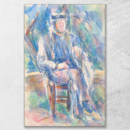 Uomo Che Indossa Un Cappello Di Paglia Paul Cézanne pcz181 quadro stampato su tela