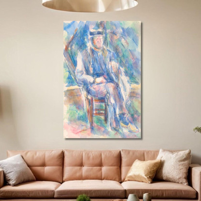 Uomo Che Indossa Un Cappello Di Paglia Paul Cézanne pcz181 quadro stampato su tela