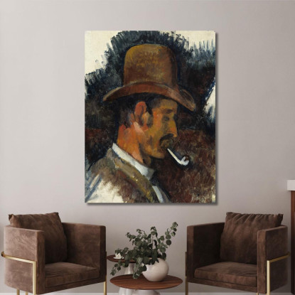 Uomo Con Pipa Paul Cézanne pcz182 quadro stampato su tela