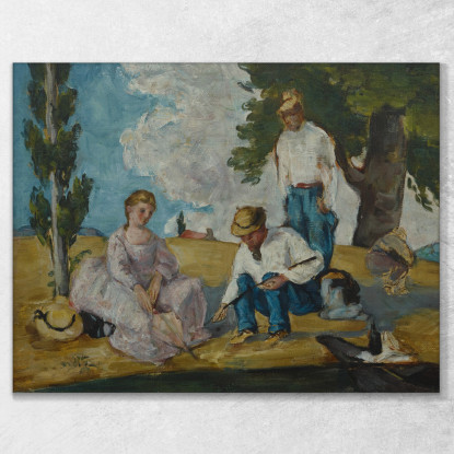 Picnic Sulla Riva Del Fiume Paul Cézanne pcz195 quadro stampato su tela