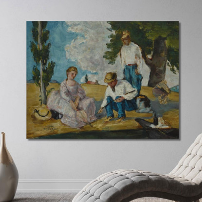 Picnic Sulla Riva Del Fiume Paul Cézanne pcz195 quadro stampato su tela