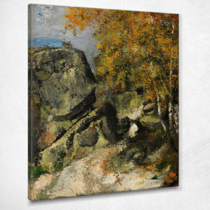 Rocce Nella Foresta Di Fontainebleau Paul Cézanne pcz203 quadro stampato su tela