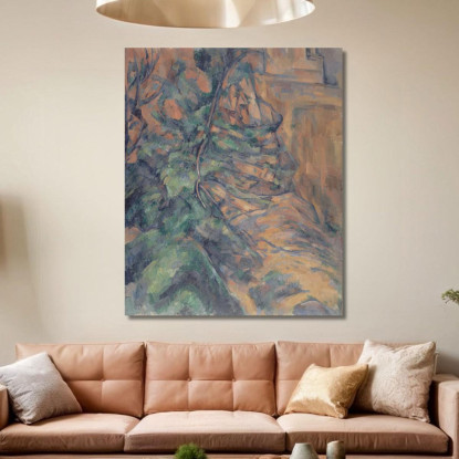 Rocce E Rami A Bibémus Paul Cézanne pcz204 quadro stampato su tela
