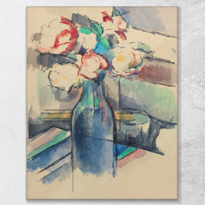 Rose In Bottiglia Recto Paul Cézanne pcz206 quadro stampato su tela