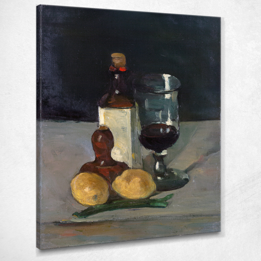 Natura Morta Con Bottiglia Di Vetro E Limoni Paul Cézanne pcz212 quadro stampato su tela