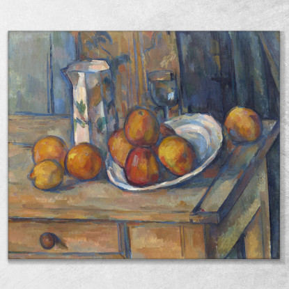 Natura Morta Con Brocca Di Latte E Frutta Paul Cézanne pcz213 quadro stampato su tela
