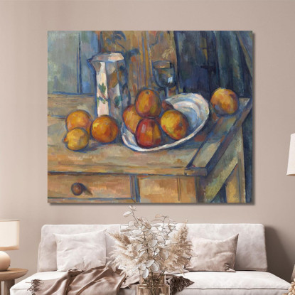 Natura Morta Con Brocca Di Latte E Frutta Paul Cézanne pcz213 quadro stampato su tela
