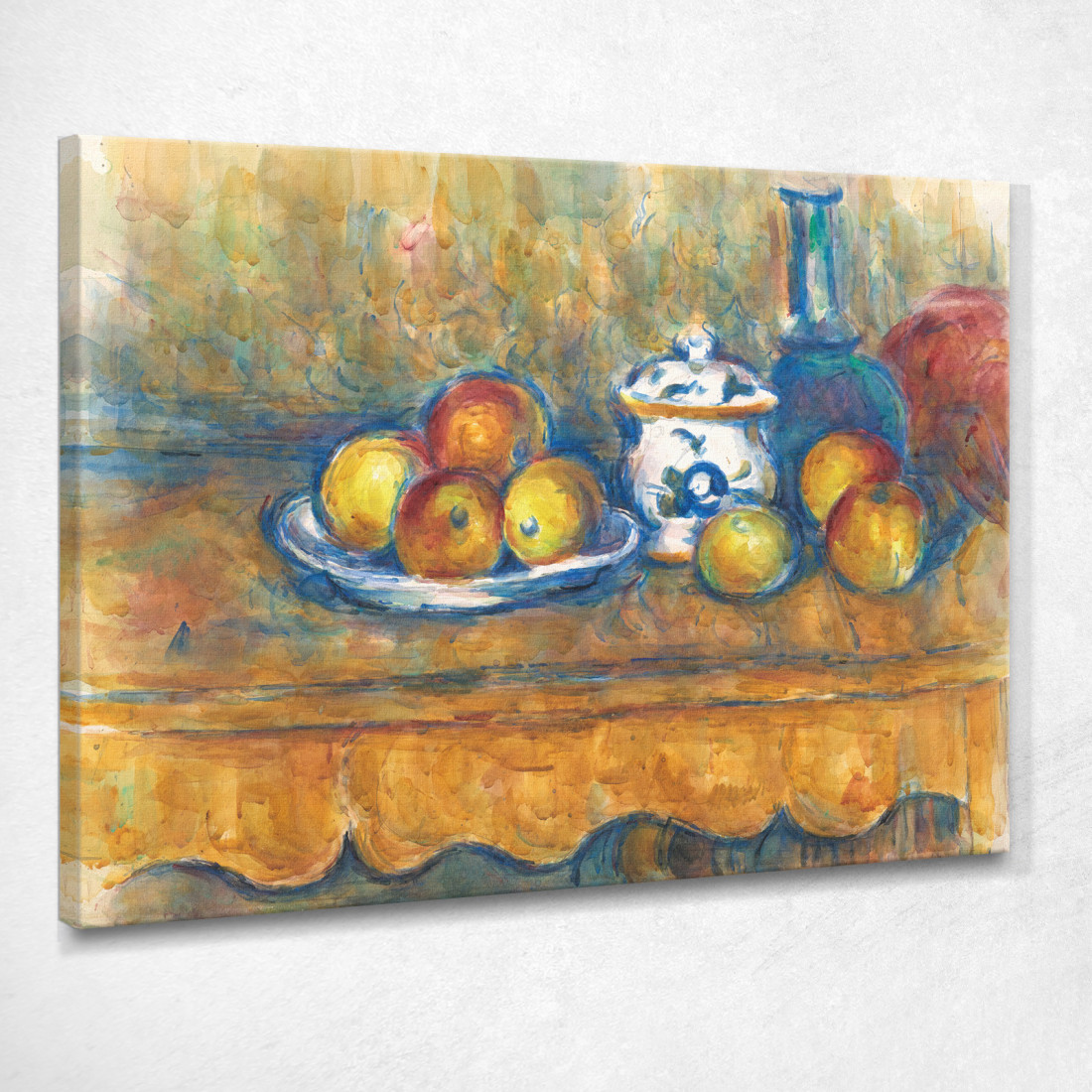 Natura Morta Con Zuccheriera E Mele Blu Paul Cézanne pcz215 quadro stampato su tela