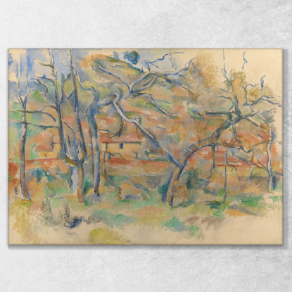 Alberi E Casa Provenza Paul Cézanne pcz236 quadro stampato su tela