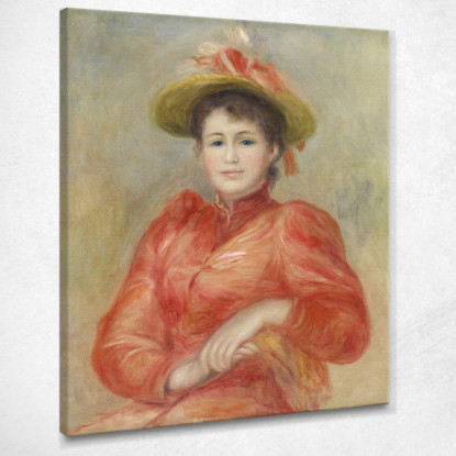 Giovane Donna In Abito Rosso 1892 Pierre-Auguste Renoir par26 quadro stampato su tela