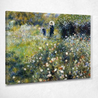 Donna Con Un Ombrellone In Un Giardino Pierre-Auguste Renoir par30 quadro stampato su tela