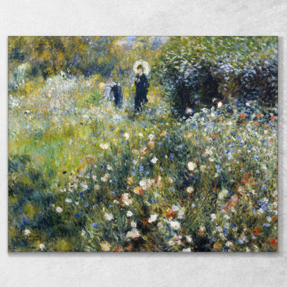 Donna Con Un Ombrellone In Un Giardino Pierre-Auguste Renoir par30 quadro stampato su tela