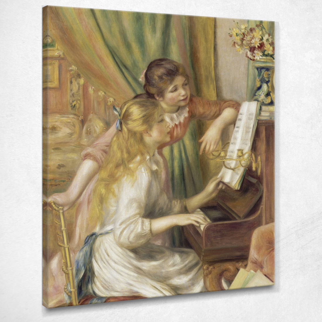 Giovani Ragazze Al Pianoforte Pierre-Auguste Renoir par31 quadro stampato su tela