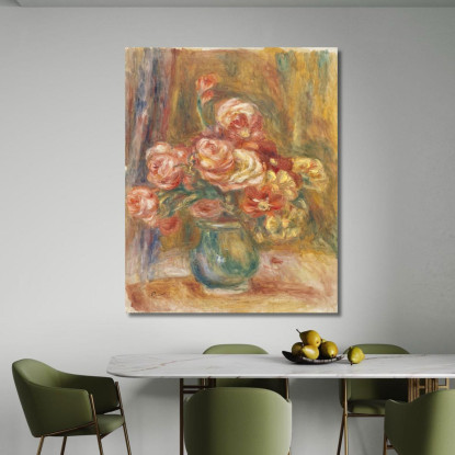 Vaso Di Rose Pierre-Auguste Renoir par33 quadro stampato su tela