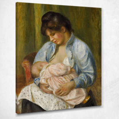 Una Donna Che Allatta Un Bambino Pierre-Auguste Renoir par34 quadro stampato su tela