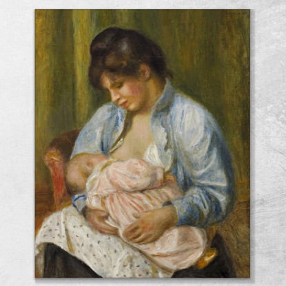Una Donna Che Allatta Un Bambino Pierre-Auguste Renoir par34 quadro stampato su tela