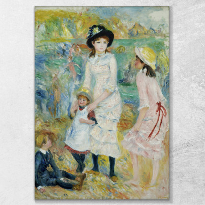 Bambini In Riva Al Mare Guernsey 1883 Pierre-Auguste Renoir par46 quadro stampato su tela