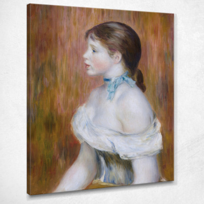 Ragazza Con Un Nastro Blu Pierre-Auguste Renoir par53 quadro stampato su tela