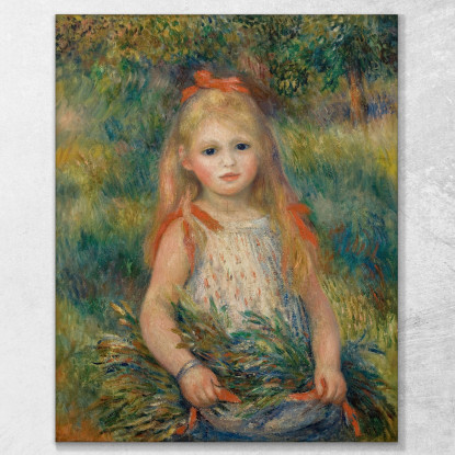 Ragazza Con Fiori 1888 Pierre-Auguste Renoir par54 quadro stampato su tela