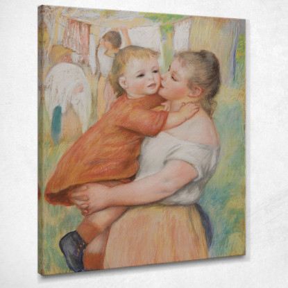 Lavandaia E Suo Figlio Aline E Pierre 1886 Pierre-Auguste Renoir par64 quadro stampato su tela