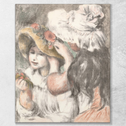 Appuntare Il Cappello 1898 Pierre-Auguste Renoir par78 quadro stampato su tela