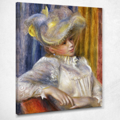 Donna Con Cappello 1891 Pierre-Auguste Renoir par81 quadro stampato su tela