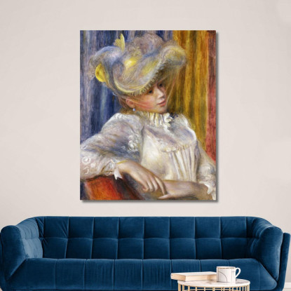 Donna Con Cappello 1891 Pierre-Auguste Renoir par81 quadro stampato su tela