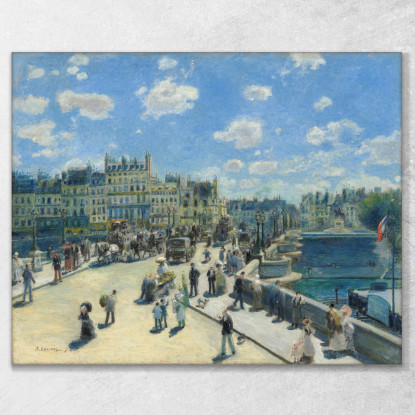 Pont Neuf Parigi 1872 Pierre-Auguste Renoir par88 quadro stampato su tela