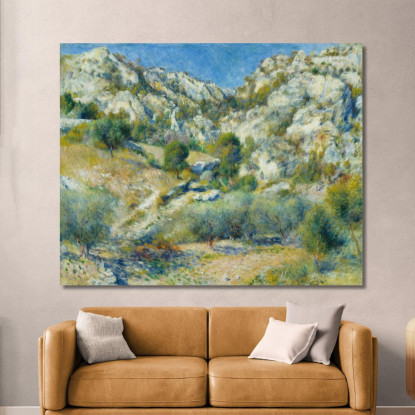 Balze Rocciose A L'Estaque 1882 Pierre-Auguste Renoir par106 quadro stampato su tela