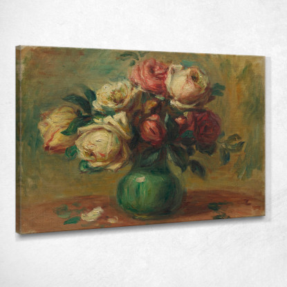 Rose In Vaso 1890 Pierre-Auguste Renoir par108 quadro stampato su tela