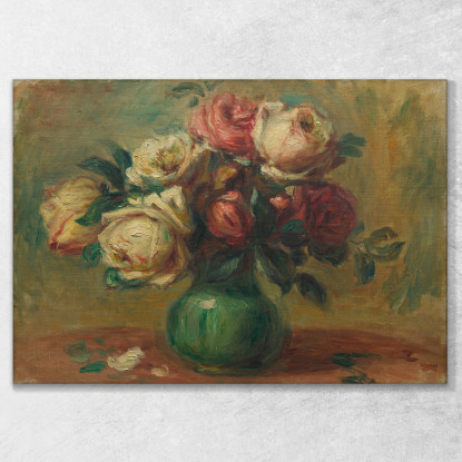 Rose In Vaso 1890 Pierre-Auguste Renoir par108 quadro stampato su tela