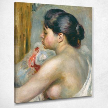 Donna Dai Capelli Scuri Pierre-Auguste Renoir par115 quadro stampato su tela