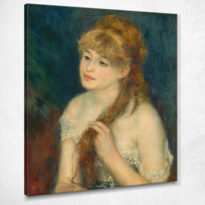 Giovane Donna Che Intreccia I Capelli Pierre-Auguste Renoir par128 quadro stampato su tela