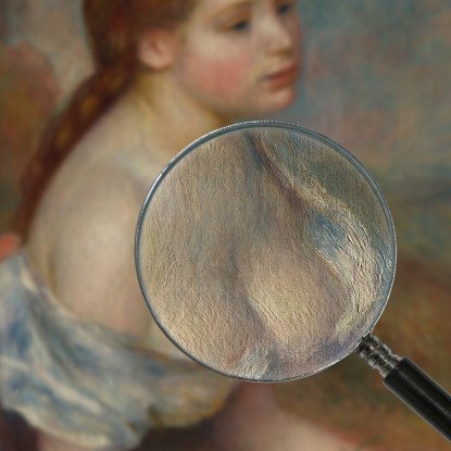 Una Giovane Ragazza Con Margherite Pierre-Auguste Renoir par132 quadro stampato su tela
