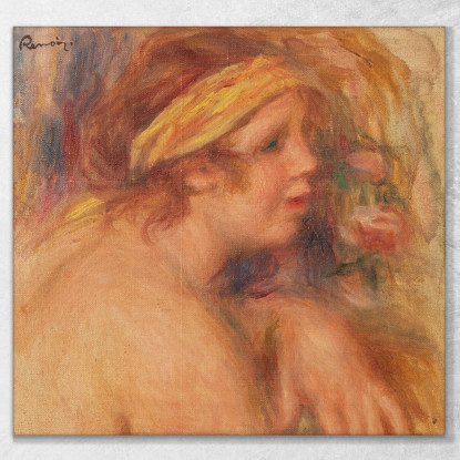 Andrée Con Il Frammento Di Turbante Giallo Pierre-Auguste Renoir par139 quadro stampato su tela