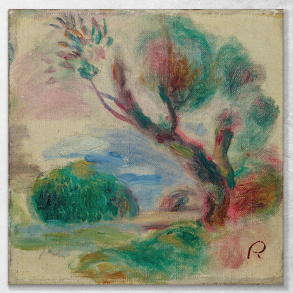 Albero A Cagnes In Lontananza Il Mare Pierre-Auguste Renoir par147 quadro stampato su tela