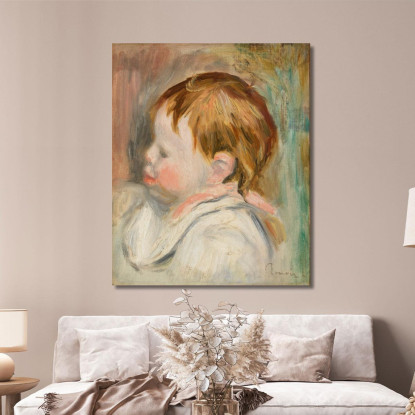 Profilo Della Testa Del Bambino A Sinistra Pierre-Auguste Renoir par152 quadro stampato su tela