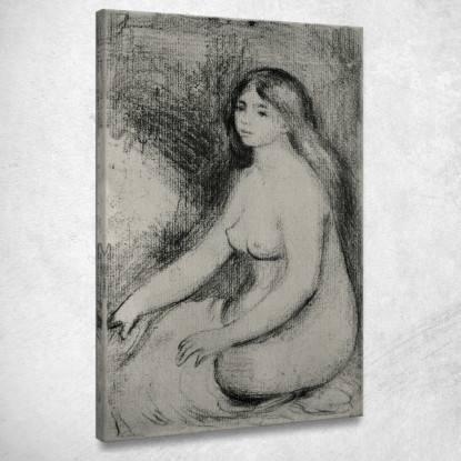 Bagnante Seduta 3 Pierre-Auguste Renoir par155 quadro stampato su tela