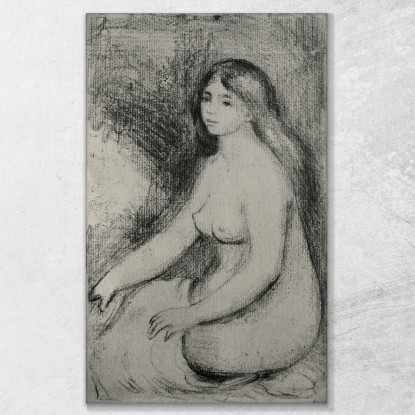 Bagnante Seduta 3 Pierre-Auguste Renoir par155 quadro stampato su tela