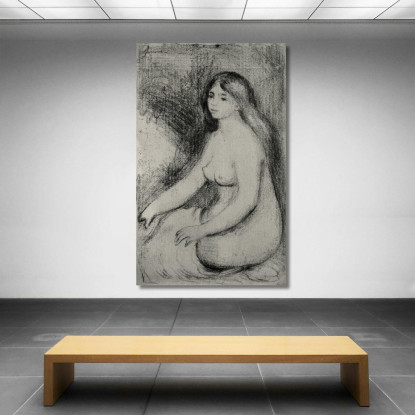 Bagnante Seduta 3 Pierre-Auguste Renoir par155 quadro stampato su tela