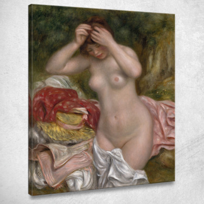 Bagnante Che Sistema I Suoi Capelli Pierre-Auguste Renoir par158 quadro stampato su tela